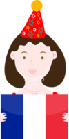 France National  hand drawn flag, EUR hand drawn png