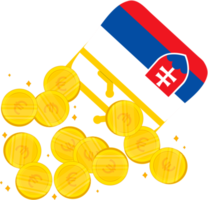 Slovakia hand drawn flag, Slovak koruna hand drawn png