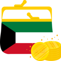 Kuwait-Flagge handgezeichnet, Kuwait-Dinar handgezeichnet png