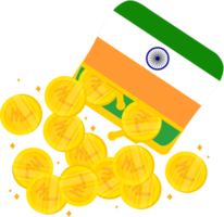 bandeira da índia desenhada à mão, rupia indiana desenhada à mão png