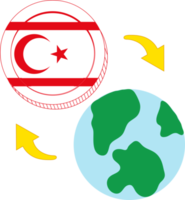 nordlig cypern flagga hand ritad, turkisk ny lire hand dragen png