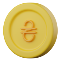 Icono 3d de moneda de Ucrania png