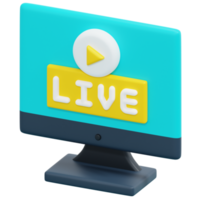 streaming 3d render icon illustration png