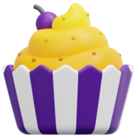 illustration d'icône de rendu 3d cupcake png