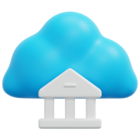 cloud banking 3d render icon illustration png