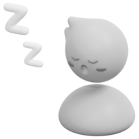 illustration d'icône de rendu 3d endormi png