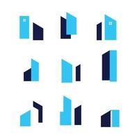 Set of building logo design vector with creative abstract concept