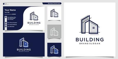 Building logo design vector with creative abstract concept