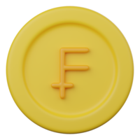 icône 3d de la pièce de monnaie franc png