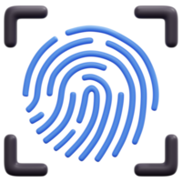 fingerprint 3d render icon illustration png