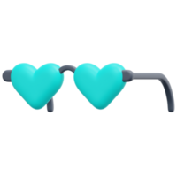 óculos de coração 3d render ilustração de ícone