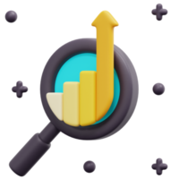 analyse de données illustration d'icône de rendu 3d png