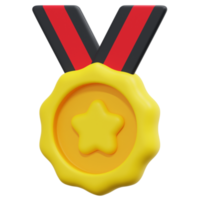 ilustração de ícone de renderização 3d de medalha png