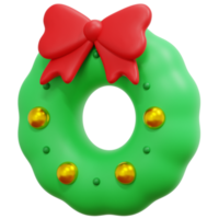 christmas wreath 3d render icon illustration png