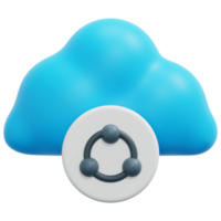 illustration de l'icône de rendu 3d de connexion cloud png