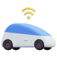ilustración de icono de renderizado 3d de coche inteligente