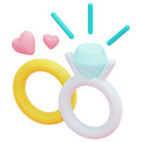 bruiloft ring 3d geven icoon illustratie png