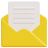 open email 3d render icon illustration png