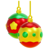 christmas balls 3d render icon illustration png