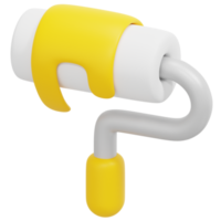 paint roller 3d render icon illustration png