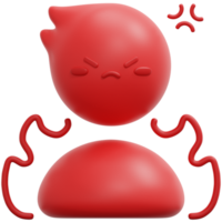 angry 3d render icon illustration png