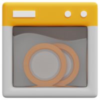 schotel wasmachine 3d geven icoon illustratie png