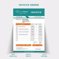 modern corporate creative Invoice theme with pet and invoice template design vector