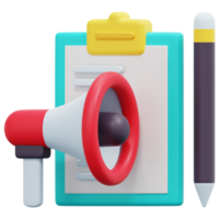 content marketing 3d render icon illustration png