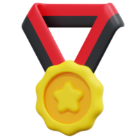 medal 3d render icon illustration png