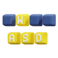 tecla do teclado ilustração de ícone de renderização 3d png