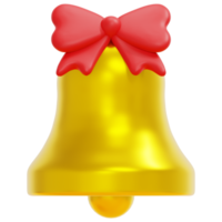 ilustración de icono de render 3d de campana de navidad png