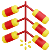 Feuerwerk 3D-Render-Icon-Illustration png