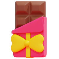 chocolate bar 3d render icon illustration png