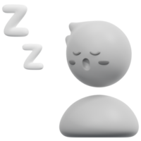 illustration d'icône de rendu 3d endormi png