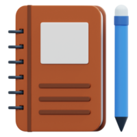 ilustração de ícone de renderização 3d de caderno de desenho png