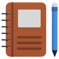 ilustración de icono de renderizado 3d de cuaderno de bocetos png