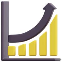 wachstumsdiagramm 3d-render-symbol-illustration png