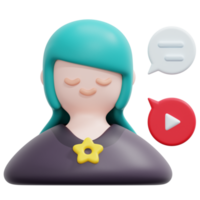 Influencer 3D-Render-Icon-Illustration png