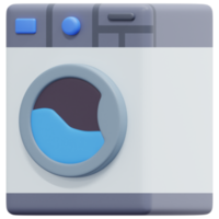lavadora 3d render icono ilustración