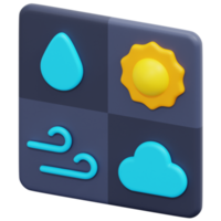 illustration de l'icône de rendu 3d des prévisions météorologiques png