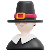 pilgrim 3d render icon illustration png