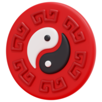 ilustração de ícone de renderização 3d yin yang png