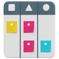 kanban 3d-render-symbol-illustration png