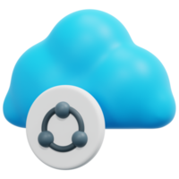 ilustración de icono de procesamiento 3d de conexión a la nube png