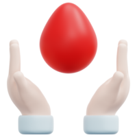 illustration de l'icône de rendu 3d du don de sang png