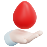 illustration de l'icône de rendu 3d du don de sang png