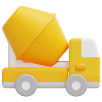 illustration de l'icône de rendu 3d de camion de béton png