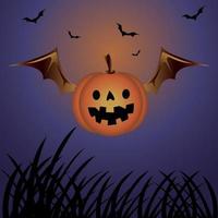 Halloween Background At Night Forest vector