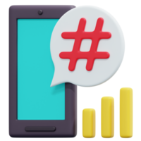 ilustración de icono de renderizado 3d de hashtag png