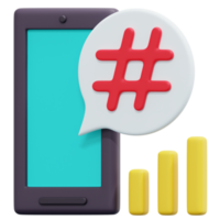 hashtag 3d render icon illustration png